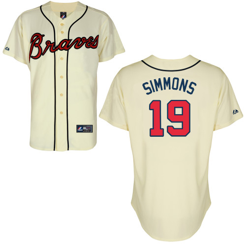 Andrelton Simmons #19 mlb Jersey-Atlanta Braves Women's Authentic Alternate 2 Cool Base Baseball Jersey
